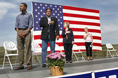 Obama Standing at Attention